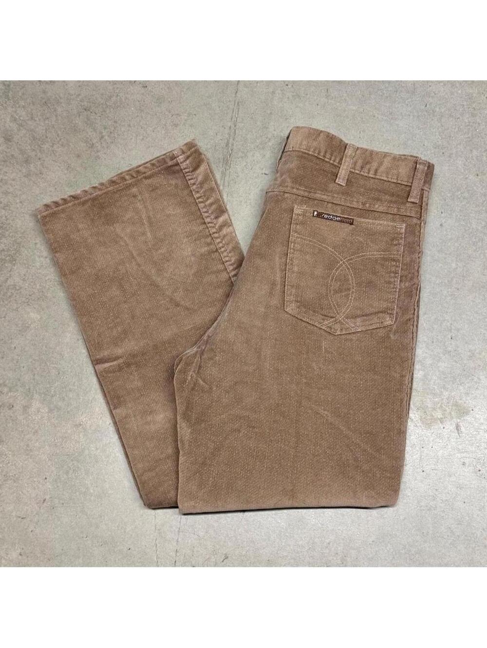 Vintage 70s Sedgefield Corduroy Flare Bell Bottom Pants 36x38 Brown Talon USA